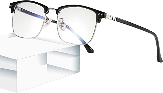 Image of GUZTAG Blue Light Blocking Glasses - Square Computer Glasses Women /Men Eyeglasses Frame，Anti Eyestrain Computer Game Glasses