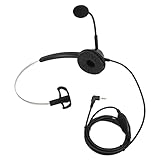 WUGHVS H360-2,5 VA einseitiges Headset, monaurale Kopfhörer mit Lautstärkeregelung, geräuschunterdrückendes Mikrofon für 2,5-mm-Stecker, leichtes Call-Center-Headset für den Kundenservi