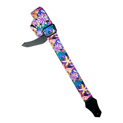 [Get'm Get'm] �M�^�[�X�g���b�v Good Vibes 2�g Guitar Strap, Groovy Flowers