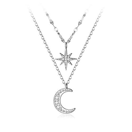 Choker collier en argent s925 lune étoile à offrir pour un anniversaire ou une fête