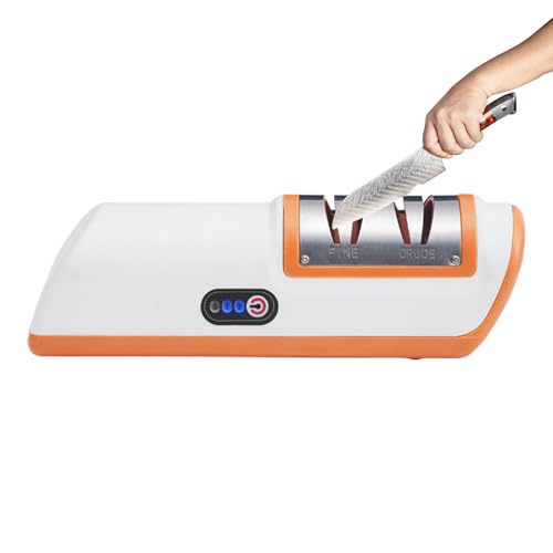 MWZBTG Afilador Eléctrico para Cuchillas de Corte,Piedra Afiladora De Tijeras En 3 Etapas - Afilador de Cuchillas Eléctrico con Carga USB Automática,Para Afilar Navajas Cocina Trabajo Jardín Adultos
