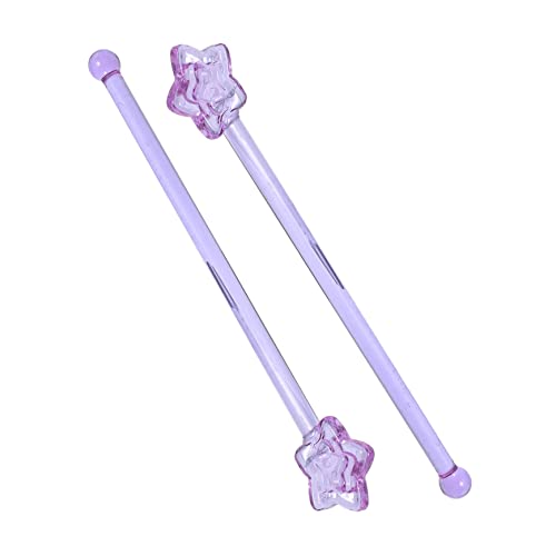 Alipis 2Pcs Creative Glass Swizzle Sticks Multi Function Stirring Rods for Cocktails Coffee and Juices Adorable Heart Shaped Design for Home and Bar Use and