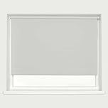 Grey Blackout Roller Blind Metal Fittings Trimmable UV Protection Thermal Properties Premium Fabric Home Office Bedroom Kids Room Child Safe Easy Fit Grey 210cm Width x 160cm Drop