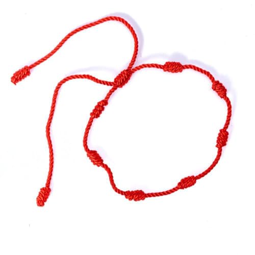 10 Pièces Bracelet Kabbalah en Fil Rouge, amulette, Protection Mauvais œil, Bonne Chance, Good Luck, Bracelet Rouge, 7 Nœuds Bracelet Tressé Unisexe, Bracelet Porte-bonheur Réglable Cadeau – vue 5