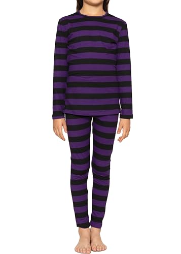 Image of STRETCH IS COMFORT Girls 2 Piece Hoodie Short Sleeve Long Sleeve Crew Neck Top and Leggings Set Kids Thermals Underwear Set