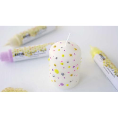 Miniatura 4 de Kreul 49714 Candle Pen, Gold, 29 Ml, Candle Pen With Fine Painting Tip, Colour With Beeswax For Decorating And Painting Candles