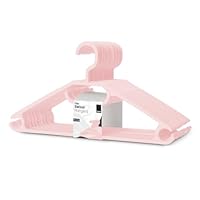 KEPLIN Space Saving White Plastic Coat Hangers - 20 Pack | Heavy Duty Swivel Hook for Clothes, Coats, Dress, Shirt, Jacket, Trouser | Non Slip With Rotating Hook & Tie Hanger- Blush Pink