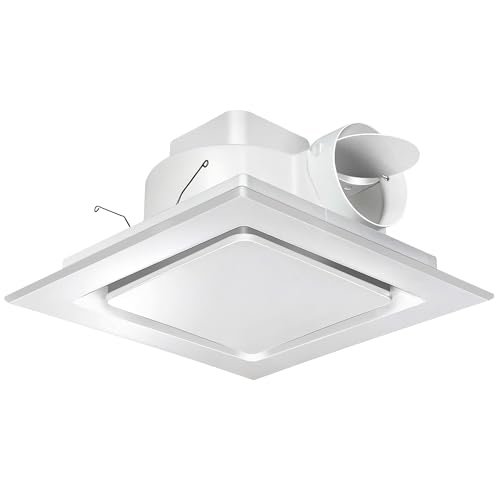 Orsong Bathroom Exhaust Fan 10' Panel Ultra Quiet without Light（8x8 Mount）, 110CFM, 4' Duct for Bathroom/Garage/Home