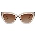 SOJOS Square Cat Eye Polarized Sunglasses for Women Retro Classic Vintage Trendy Cateye Shades Sunnies Gafas de sole SJ2235 Brown