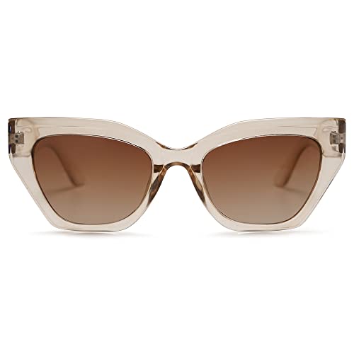 SOJOS Square Cat Eye Polarized Sunglasses for Women Retro Classic Vintage Trendy Cateye Shades Sunnies Gafas de sole SJ22353