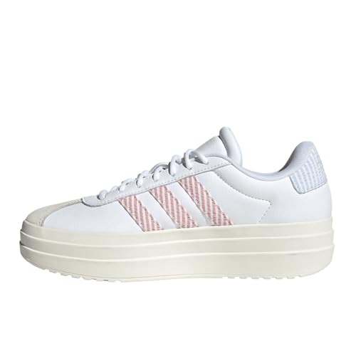 Image of adidas Womens Vl Court Bold Lace Up Sneakers Shoes Casual - Pink