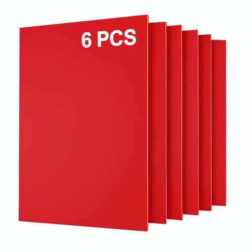 Uadme Colores Contrachapado 3 mm, 6 Hojas de Contrachapado de Tilo, A4 Tablero Madera Contrachapada 30x21cm, para Bricolaje, Pirograbado Corte por Laser CNC Modelado (Rojo)