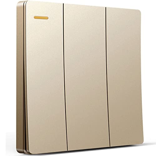 Lichtschaltersticker Gold 8,6 cm Switch Socket Panel Büro Kontrolle Beleuchtung Leuchtmittel Home Decoration Geeignet for (Color : Gold, Size : 3) Cover