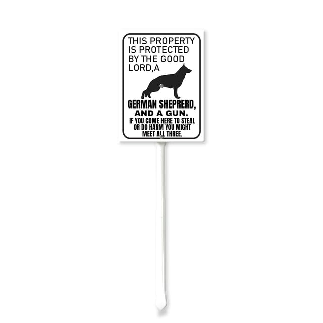German Shepherd Warning Signs,Beware of German Shepherd Yard Sign With Stakes 8 x 12 inch，Aluminum Sign for Home Farm Decor Outdoor Street Warning Sign