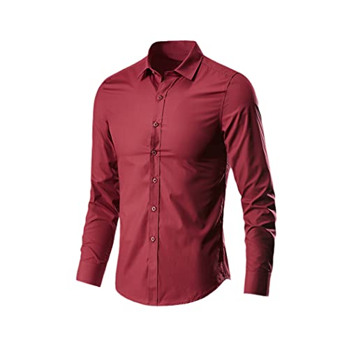 Chemise manches longues hommes YIOLEAMP blanche anti-plis élégante
