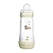MAM Easy Start Anti-Colic A125 Patentierte Antokolikflasche mit Sauger 3 aus SkinSoftTM Silikon für Babys ab 4 Monaten, 320 ml, neutral, 1 Stück, selbststerilisierbar in 3 min