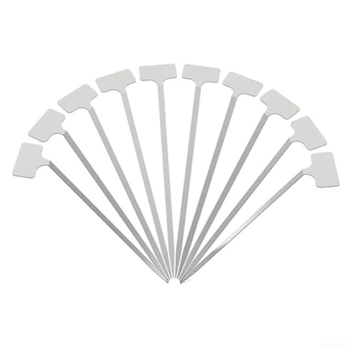 Eawfgtuw Lot de 10 outils d'organisation de jardin, étiquettes de plantes en acier inoxydable, imperméables et réutilisables, étiquettes d'identification des plantes avec marqueur