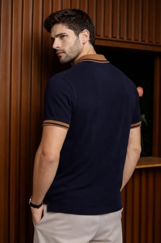 Image of Mens Pique Polo T-Shirt | Cotton Rich, Smart Fit Polo with Embroidered Logo | Casual & Sports Wear | Polo T-Shirt for Men