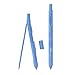 Irfora Mechanical Pencil Compass Set with 0.7mm Leads and Ruler, Suitable for Designers and Workers, ABS Zinc Alloy Material, WhitePinkBlue (Blue)