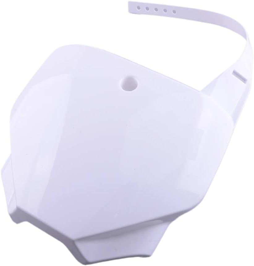 White Motorcycle Front Number Plate FNP-09-WT Compatible with CRF150F CRF230F 2003 2004 2005 2006 2007 2008 2009 2010 2011-2019