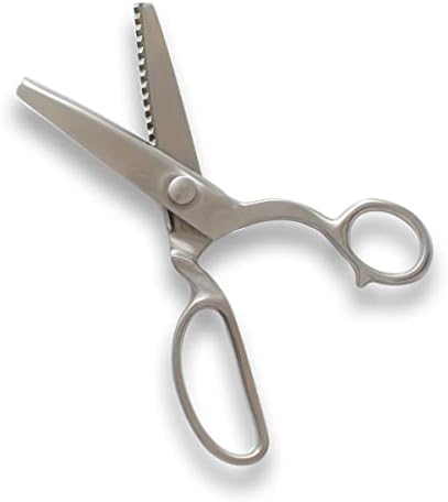 YJSStriving All Stainless Steel Pinking Shears Scissors for Fabric Heavy Duty Serrated Pinking Shears Decorative Edge Zig Zag Cut Scissors 8 Inch