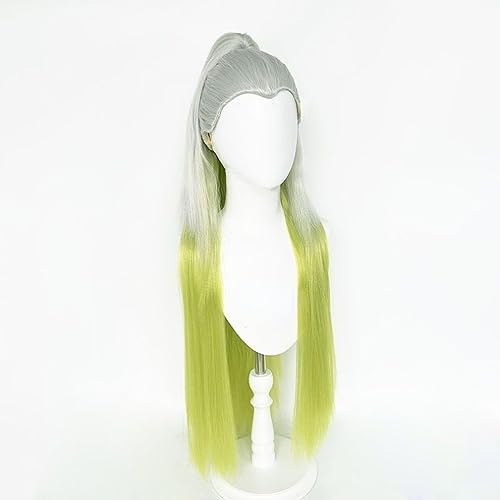Peruca Cosplay Anime Demon Slayer Daki, cor gradiente, cabelo longo liso, peruca de fantasia de Hall