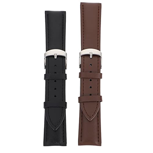 Correa de reloj de cuero FOMIYES de repuesto cómoda y elegante en pack de 2 unidades