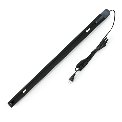 ダクトレール ライティングレール コンセント 0.7m 押しボタン 連結可能 延長可能 配線ダクト ブラック ホワイト ライティングバー レールライト インテリア 照明器具 スポットライト 簡易取付 工事不要 間接 天井 照明用 直付け型 (コンセント付き本体-1SET, ブラック)のサムネイル