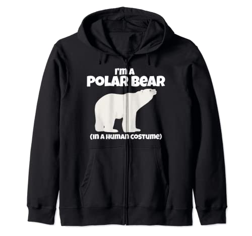 Polar Bear Costume I'm a Polar Bear in a Human Costume Funny Felpa con Cappuccio