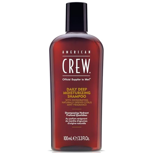 AMERICAN CREW – Daily Deep Moisture Shampoo, 100 ml, Pflegeshampoo für Männer, Haarprodukt ohne Silikone, Haarshampoo mit Citrus & Minze Duft, für gesund aussehendes Haar, vegan