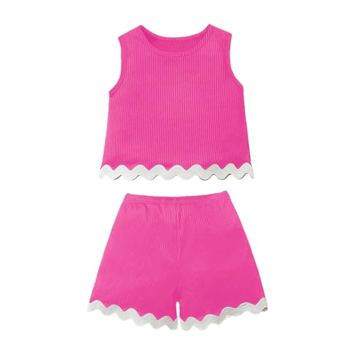 Conjunto de verano para niñas que evita el calor excesivo con su diseño ligero de dos piezas