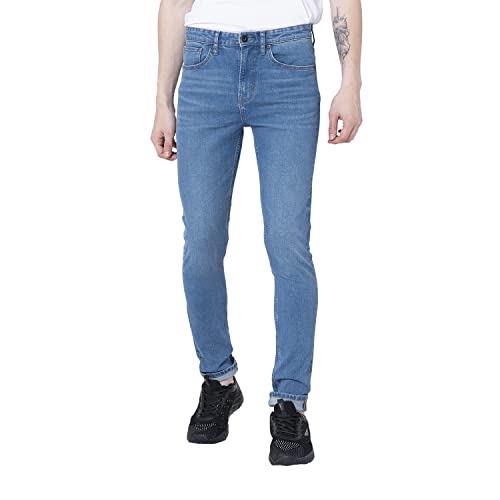 Image of Red Tape Men's Mid Blue Skinny Jeans