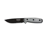 ESEE Knives 4S Part Serrated RC-4 Fixed Blade Knife with Black Linen Micarta Handles