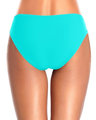 Image of Tempt Me Women Bikini Bottoms Mid Waist Bathing Suit Swimsuit Ruched Swim Bottom