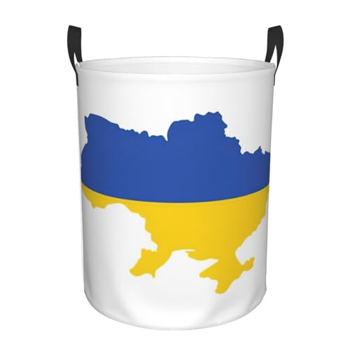 Panier à linge haut imprimé drapeau Ukraine pour rangement chambre