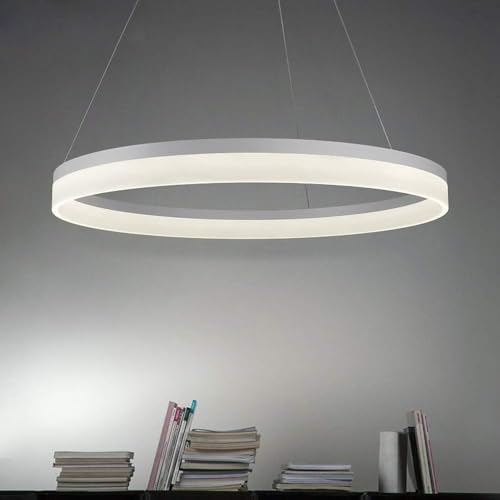 Lustre suspendu LED variable avec hauteur réglable en acrylique blanc - 2