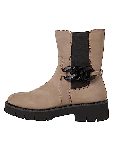 Tamaris COMFORT Damen Chelsea Boots aus Leder mit Reißverschluss Comfort Fit, Braun (Taupe), 40 EU – Ansicht 5