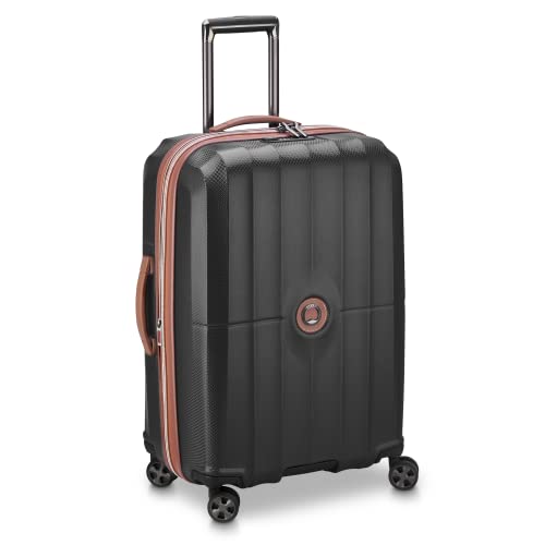 Delsey Paris St. Tropez Hardside Expandable Luggage With Spinner Wheels, Black, 2-Piece Set (21/28) #TOP2