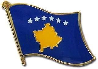 Kosovo (Kosova) Flag Die-struck Metal Single Lapel Pin with Butterfly Clasp Closure