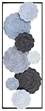 FGstyle Bathroom Wall Art Large Metal Wall Decor with Frame,Metal Flower Wall Decor for Bathroom,Out
