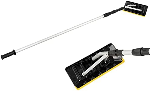Happytools Telescoping Snow Roof Rake, 21’ Lightweight Aluminum Snow Removal Tool with Extendable Pole and Poly Blade for Metal Roof, Asphalt Roof, Car and Solar Panel