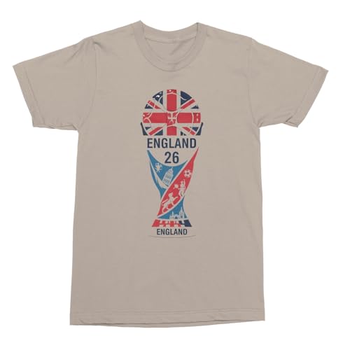 SWEET LEMONS England 26 Trophy Graphic | Soccer Pride Fans Unisex T-Shirt (Sand, Medium)