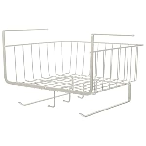 JOYOFREELY キッチンキャビネット収納ホルダー 棚下バスケット 鉄製 安定した耐荷重の吊り下げデザイン 台所収納に最適なキャビネット吊り下げオーガナイザー