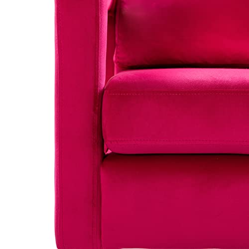 Hulala Home Velvet Accent Chair With Gold Metal Legs, Modern Comfy Upholstered Armchair With Removable Back Cushion, Lounge Single Sofa Chair For Living Room Bedroom(Set Of 2, Fushia) #TOP7