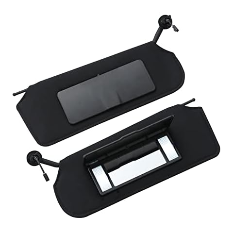 MYFANDOOR Pair Sun Visor with Updated Bright LED Lights Compatible with Corvette C5 1997-2004 Replaces 10442033 10442034 Left Driver and Right Passenger Side (Black, A Pair) Cover