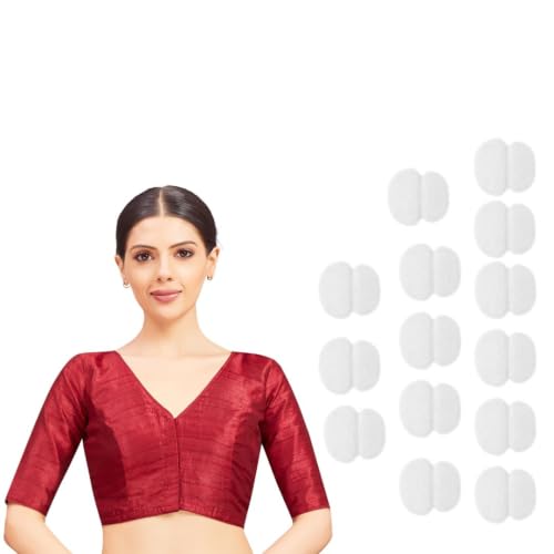 Image of Studio Shringaar Women Readymade Raw Silk V Neck Saree Half Sleeve Blouse