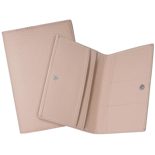 [Tonriga] 通帳ケース 磁気防止 薄型 軽量 RFIDブロック つうちょうケース 通帳入れ カードケース マルチポーチ 3カード収納 現金・ICカード・パスポート対応 ビジネス 防犯 アプリコットピンク