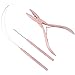 NEWISHTOOL Micro Links Hair Extensions Kit, Hair Extension Pliers for Beads, Hair Extension Loop Needle Pulling Hook Tool Bead Device Tool Kits, Micro Link Tools for Hair or Feather Extensions Styling