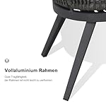 PURPLE LEAF Gartenstuhl 2er Set Aluminium Grau