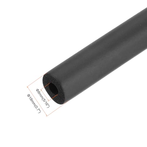 Image of uxcell Foam Tubing for Handle Grip Support, 8mm(5 /16 inch) ID 18mm OD 1m Length Black